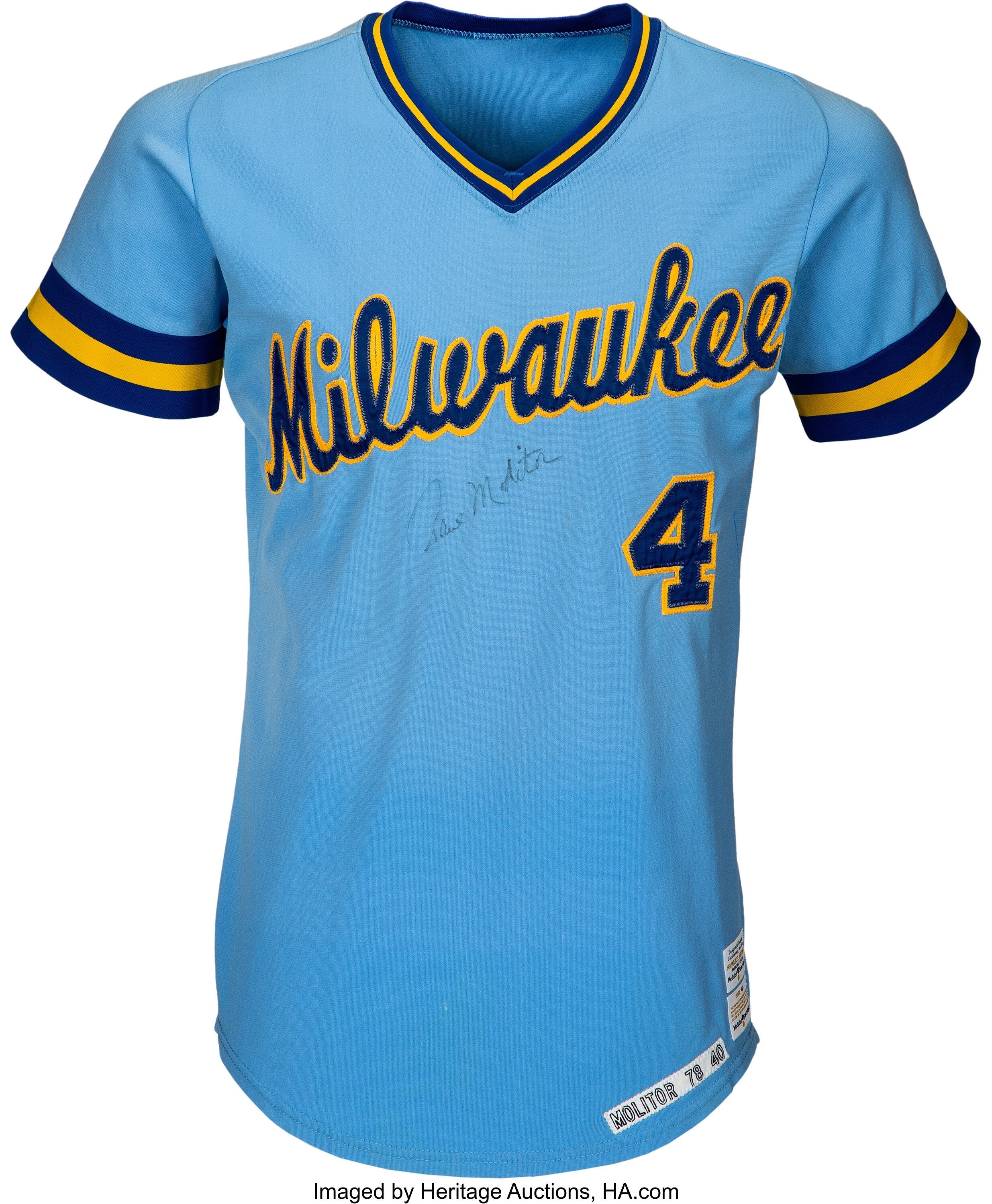 1978 Paul Molitor Game Worn Signed Milwaukee Brewers