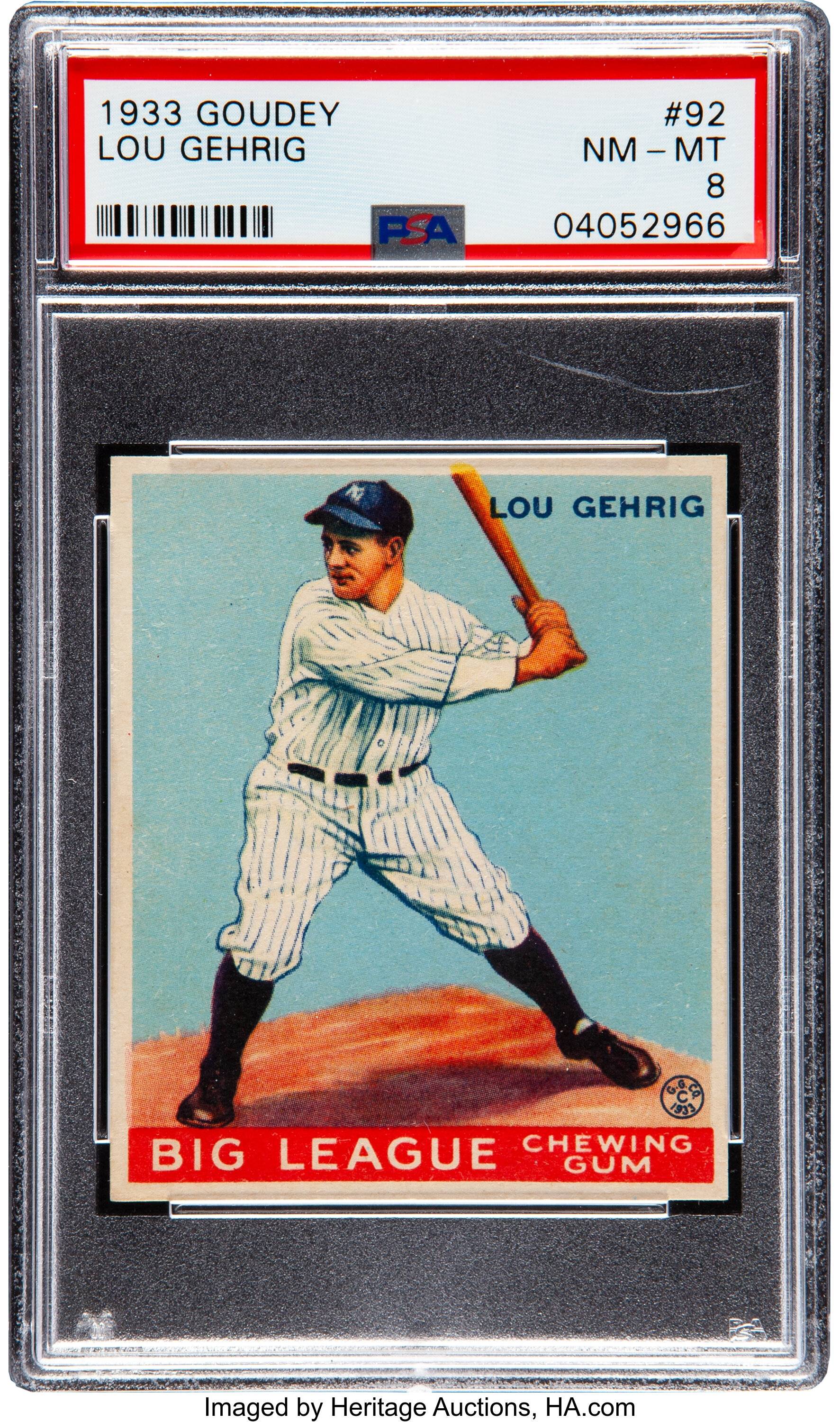 1933 Goudey Lou Gehrig #92 PSA NM-MT 8. ... Baseball Cards Singles | Lot  #50092 | Heritage Auctions