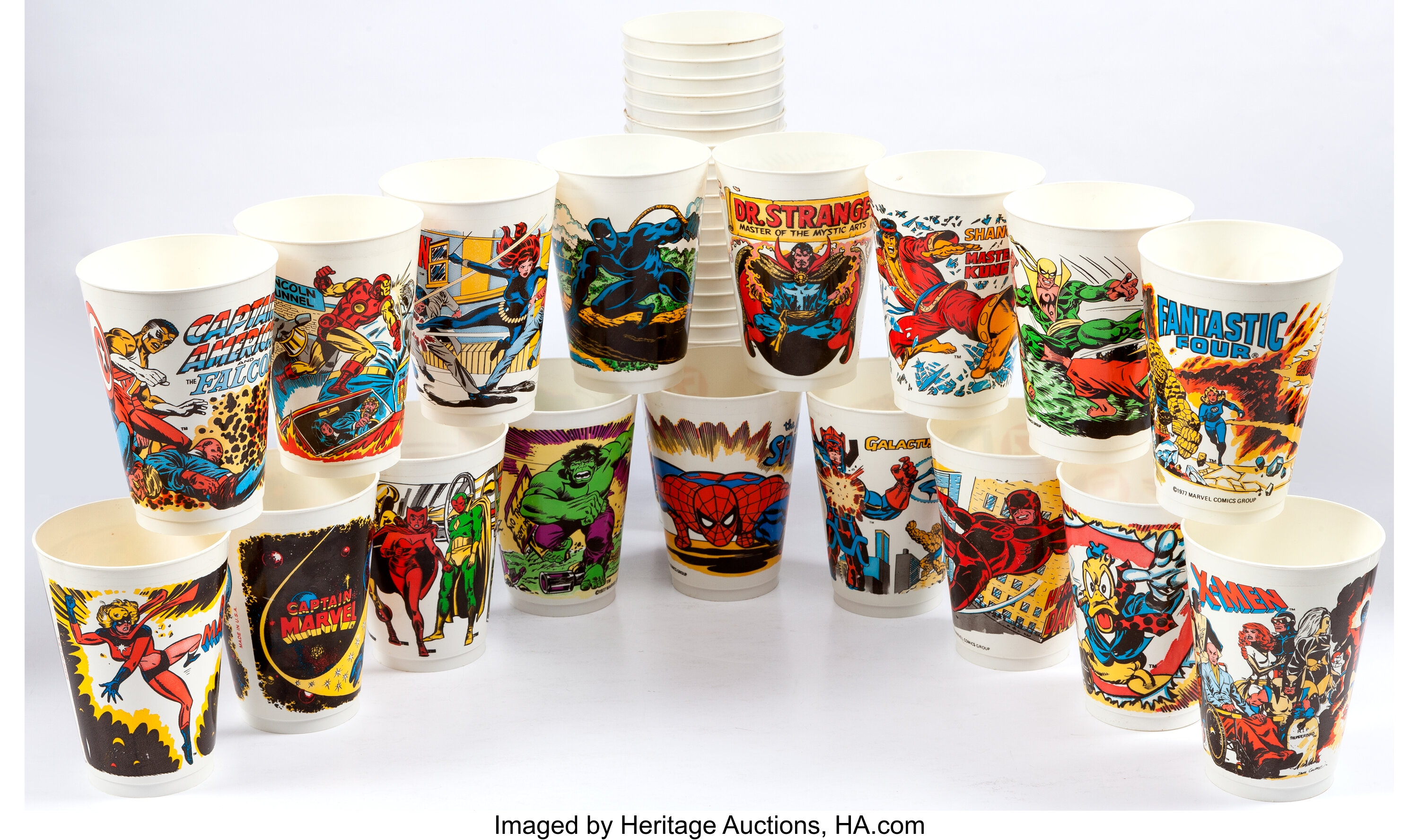 Marvel Superhero 7-11 Plastic Slurpee Cups Group of 36 | Lot #15040 |  Heritage Auctions