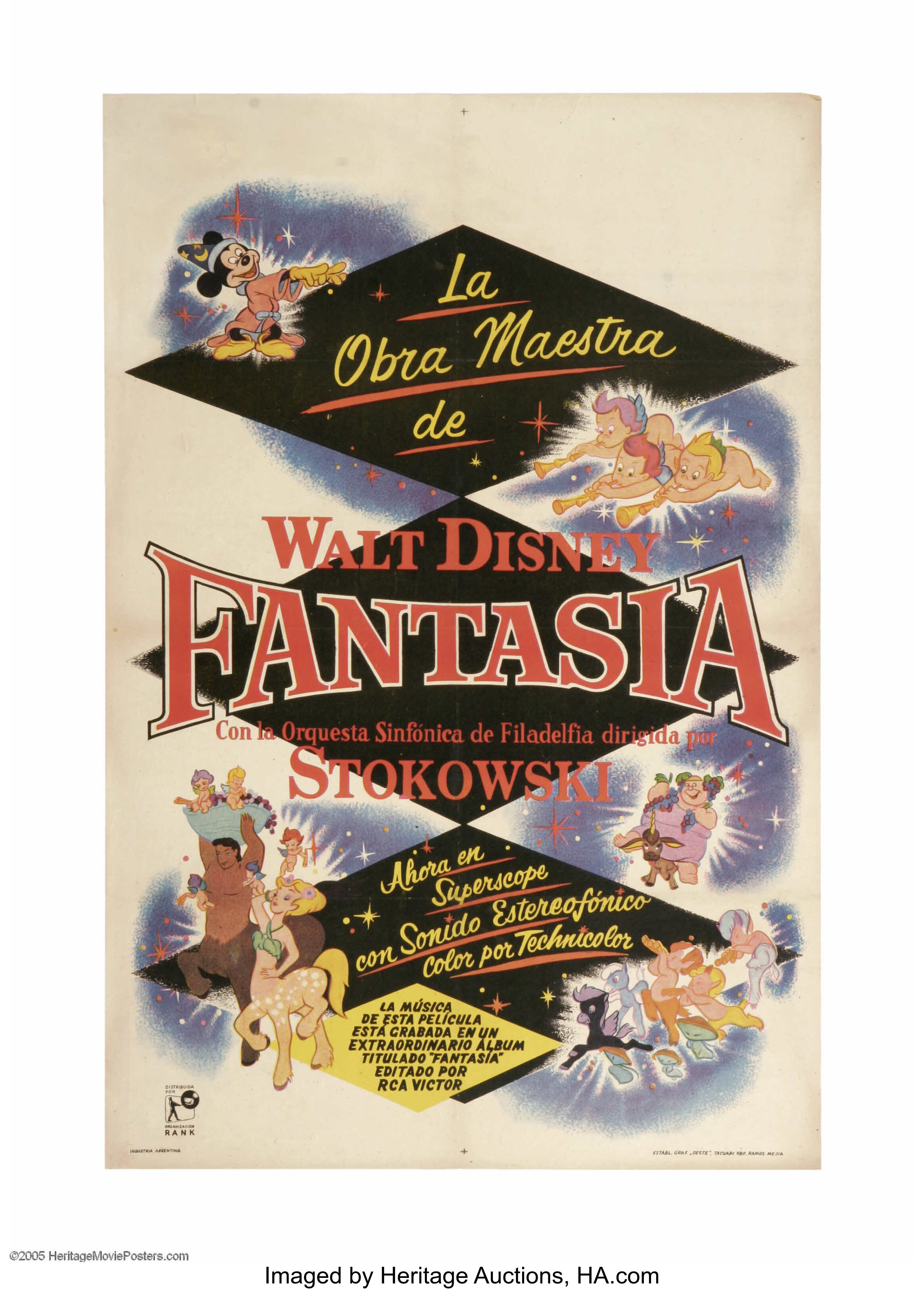 Fantasia Rko R 1956 Movie Posters Animated Lot