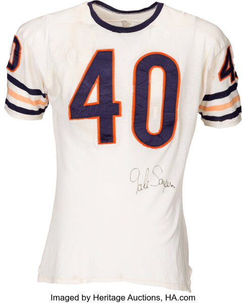 Circa 1968 Gale Sayers Game Worn Signed Chicago Bears Jersey Lot 800 Heritage Auctions