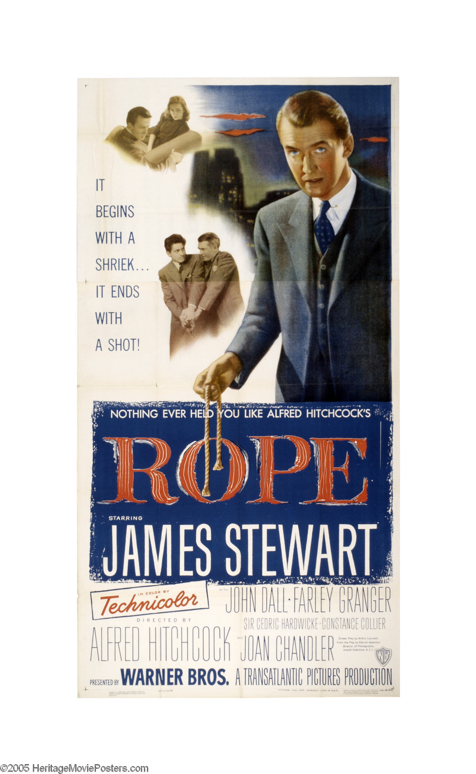 Rope (Warner Brothers, 1948). Three Sheet (41 X 81). Adapted