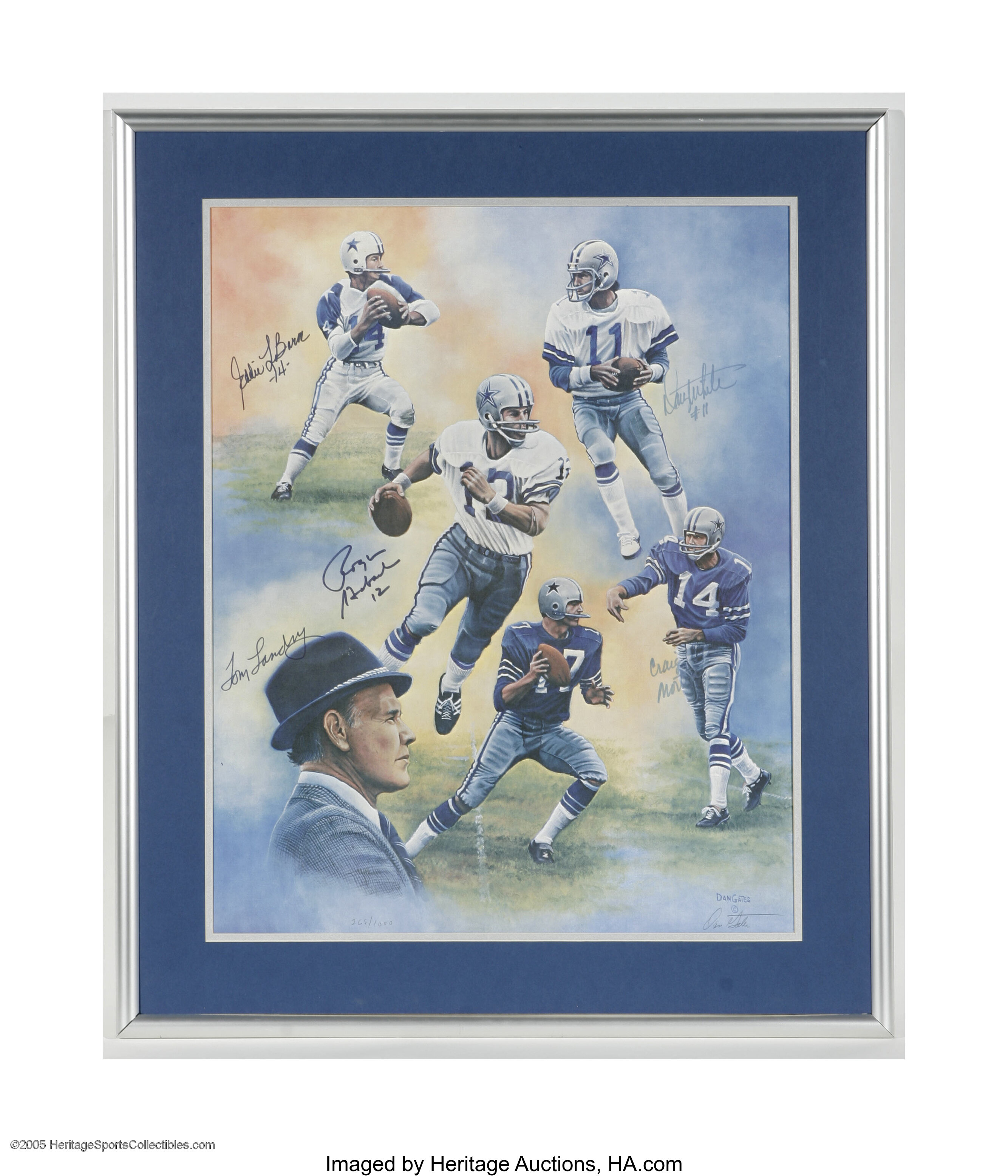 Dallas Cowboys Tom Landry Art Lithograph NEW Rare 