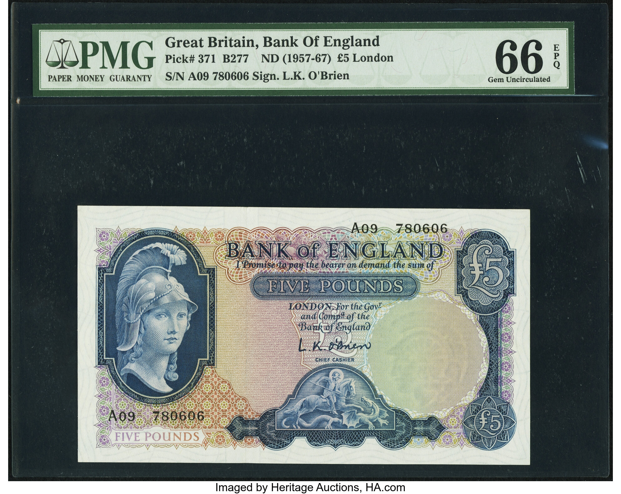 Great Britain Bank of England 5 Pounds ND  Pick  PMG