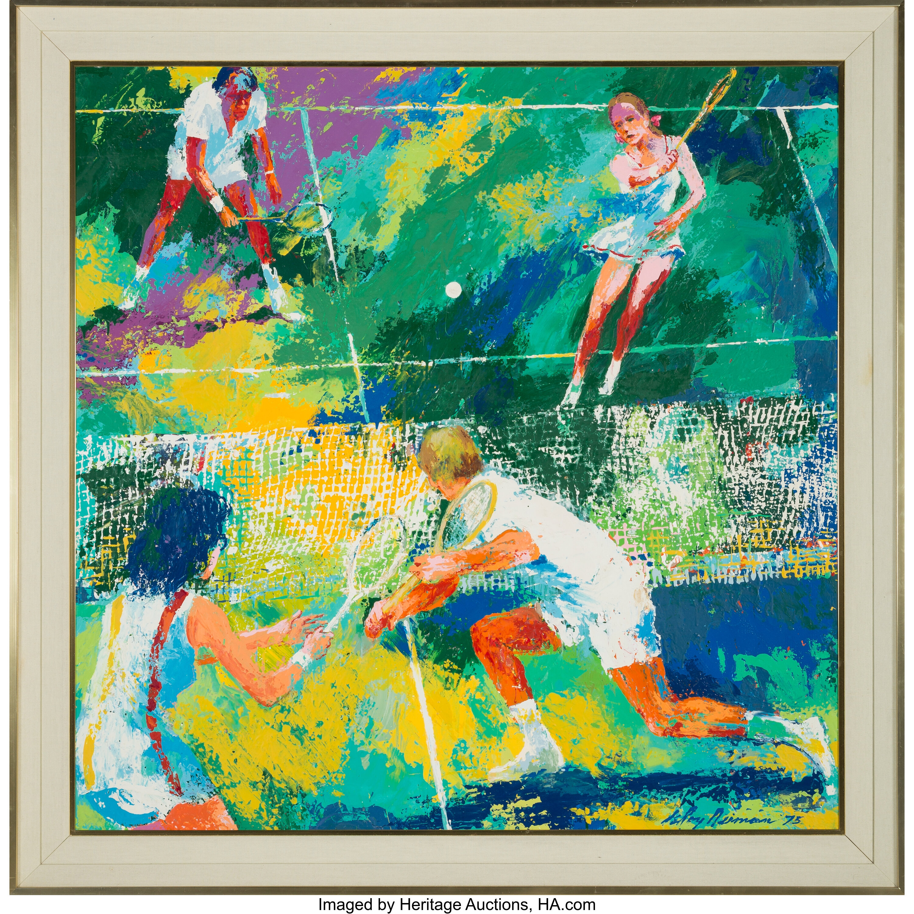 1975 "Mixed Doubles" Original Oil on Board Painting by
