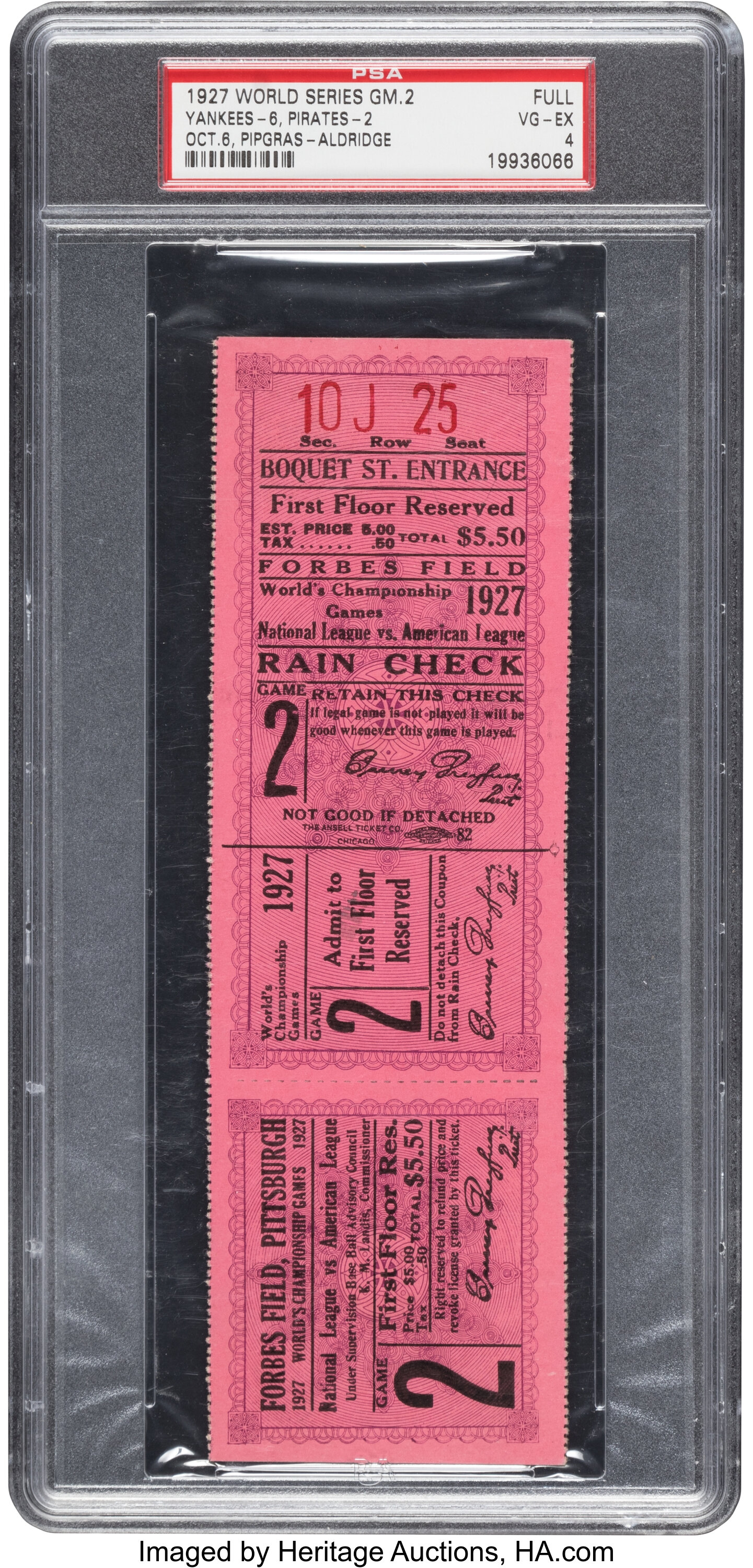 1927 New York Yankees vs Pittsburgh Pirates World Series Game Two