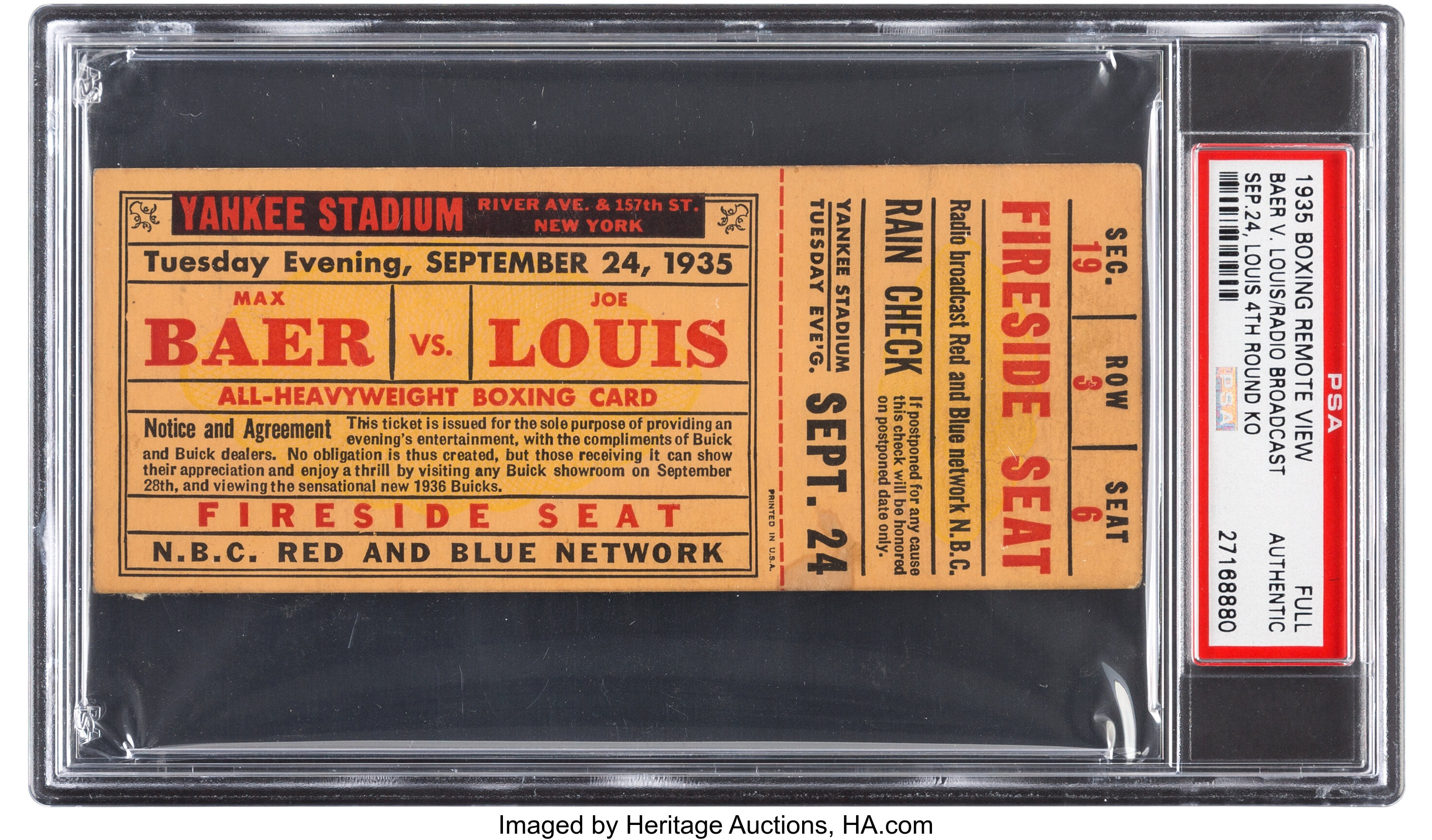 Joe Louis Vs Max Baer Boxing Display 