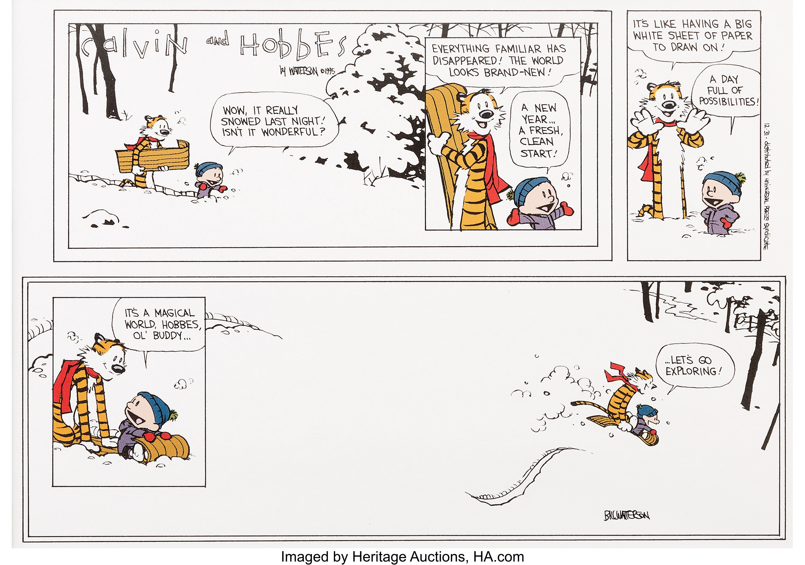 Bill Watterson Calvin And Hobbes The Last Sunday Print Signed Lot 92243 Heritage Auctions 