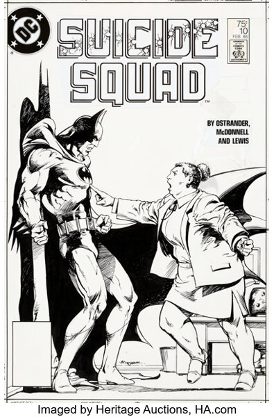 Jerry Bingham Suicide Squad #10 Cover Batman and Amanda Waller | Lot #94506  | Heritage Auctions