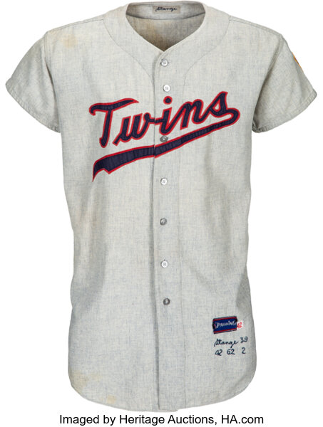 1962 Lee Stange Game Worn Minnesota Twins Jersey.  Baseball, Lot #80571