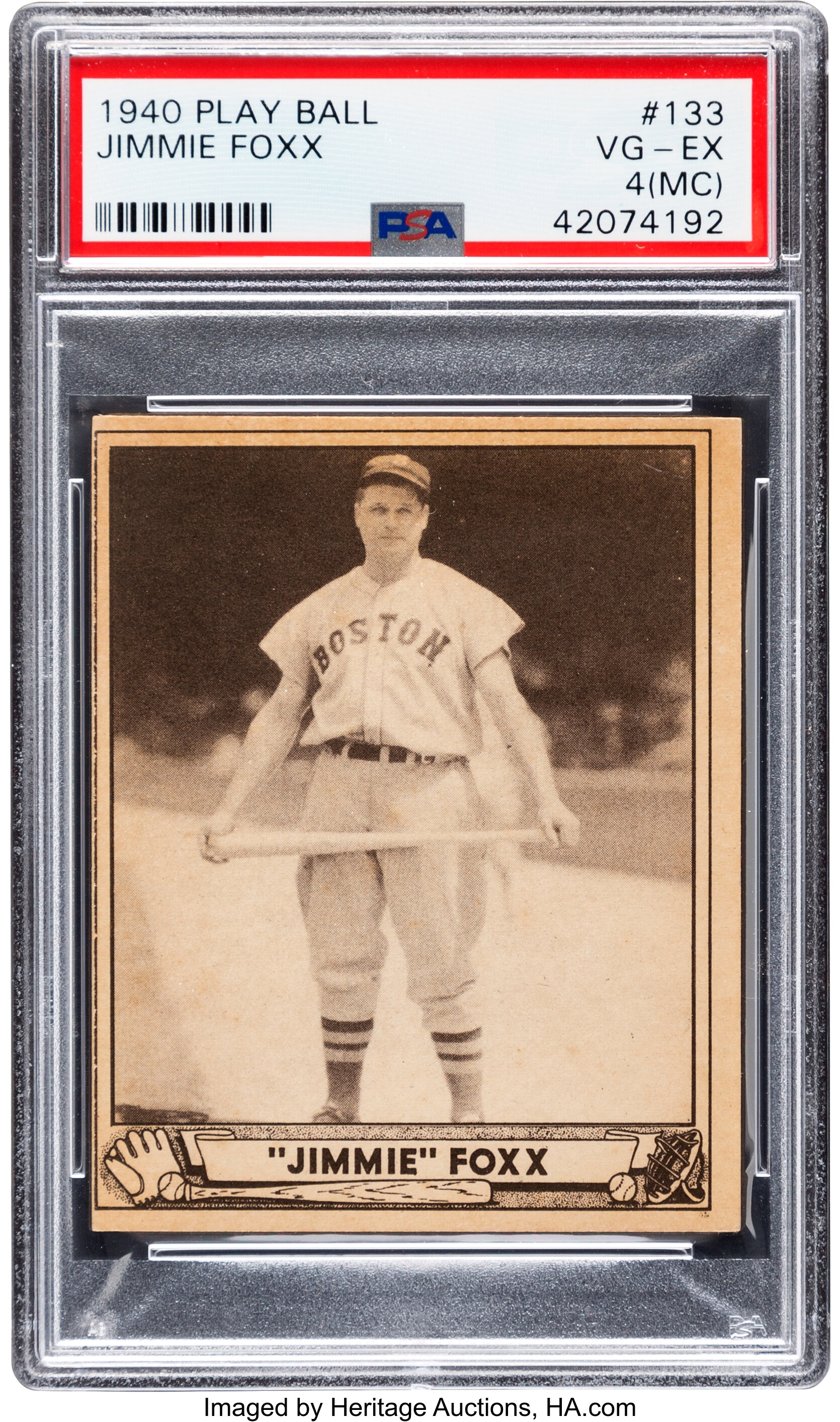 1940 Play Ball Jimmie Foxx #133 Baseball - VCP Price Guide