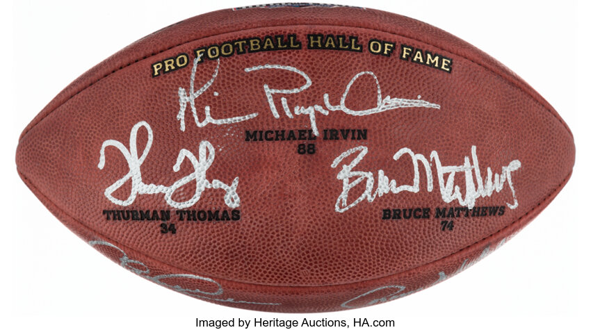 Sold at Auction: HALL OF FAME AUTOGRAPHED FOOTBALL - 4 SIGNATURES