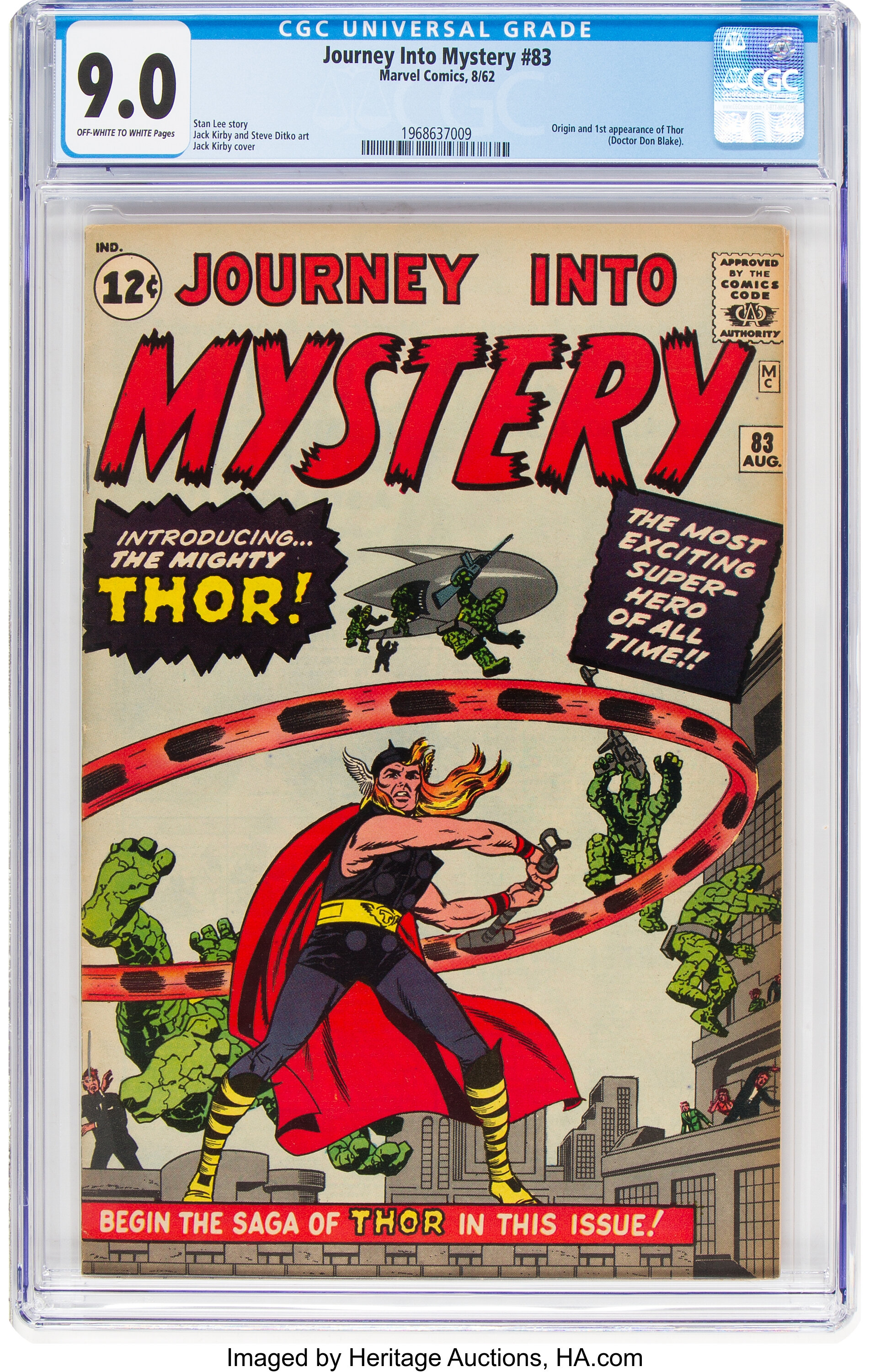 Journey Into Mystery #83 (Marvel, 1962) CGC VF/NM 9.0 Off-white to