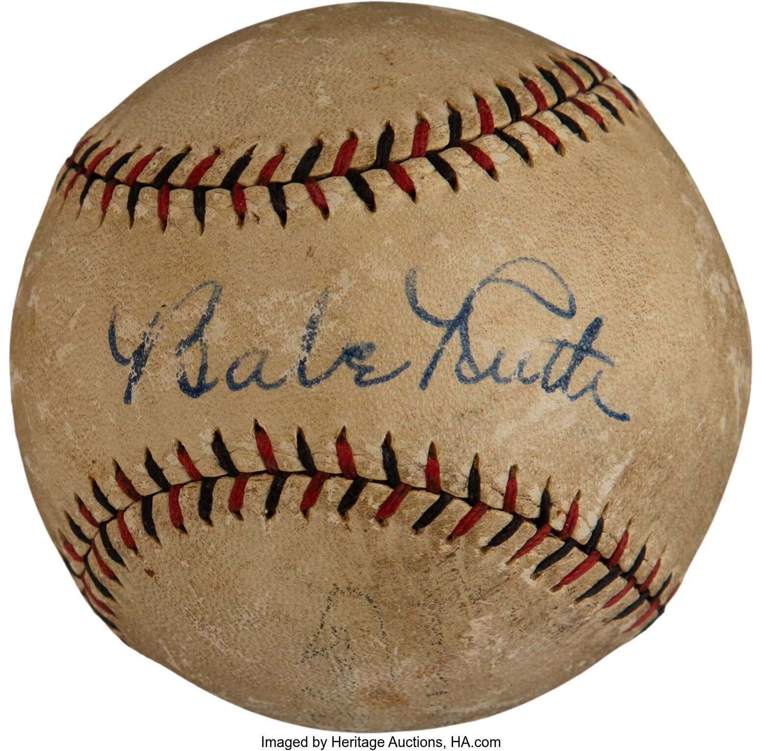 Sell / Auction a Babe Ruth Lou Gehrig Dual Signed Baseball PSA/DNA 6.5