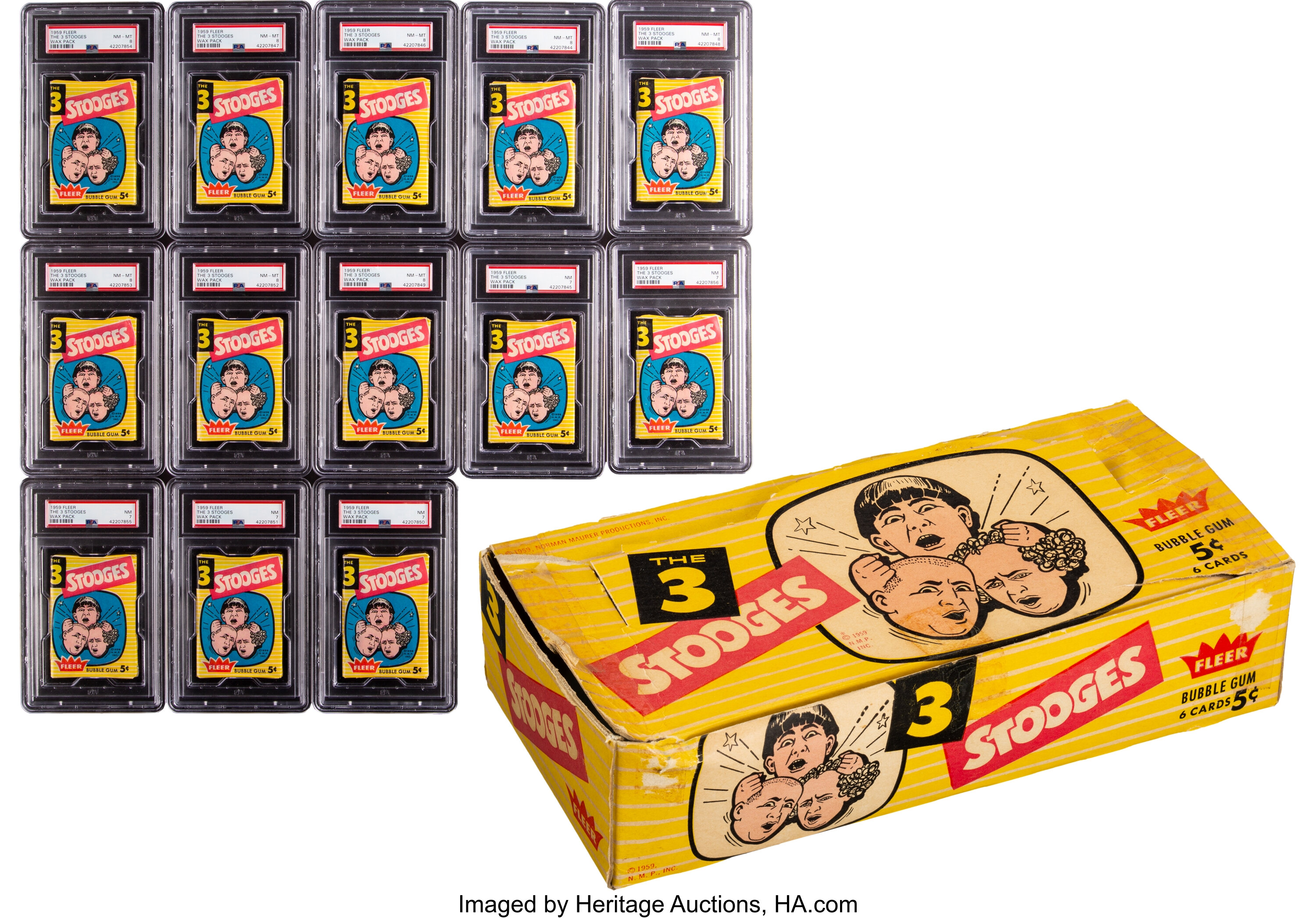 1959 Fleer "The 3 Stooges" Unopened Wax Packs Lot of 13 with Empty | Lot  #80184 | Heritage Auctions
