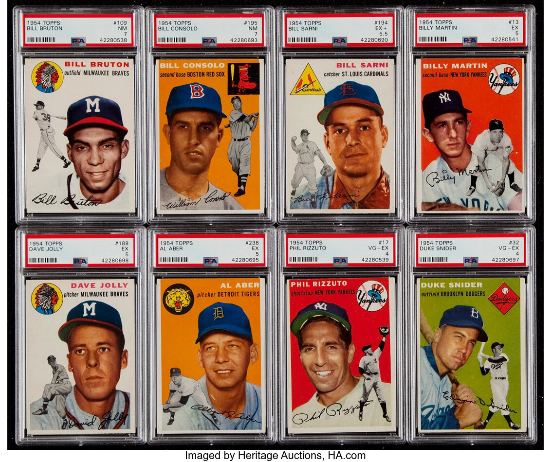 1954 Topps Baseball Near Set (181 250) Plus Eight Sports 