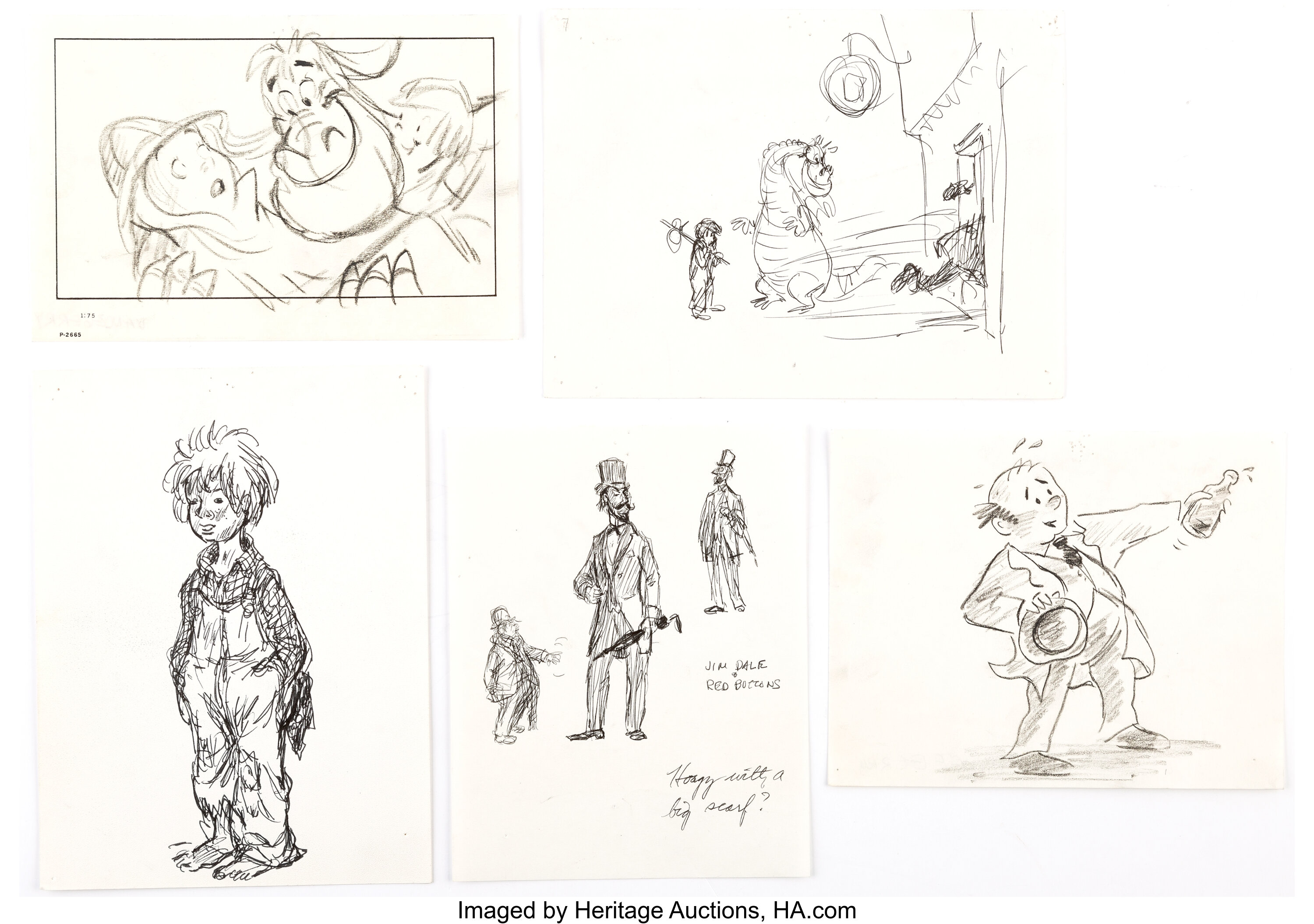 Pete's Dragon Storyboard Drawings by Ken Anderson Group of 10 (Walt ...