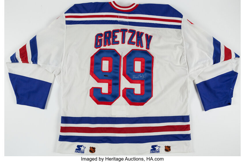 Wayne Gretzky New York Rangers Autographed Vintage Throwback Blue CCM New  York Jersey