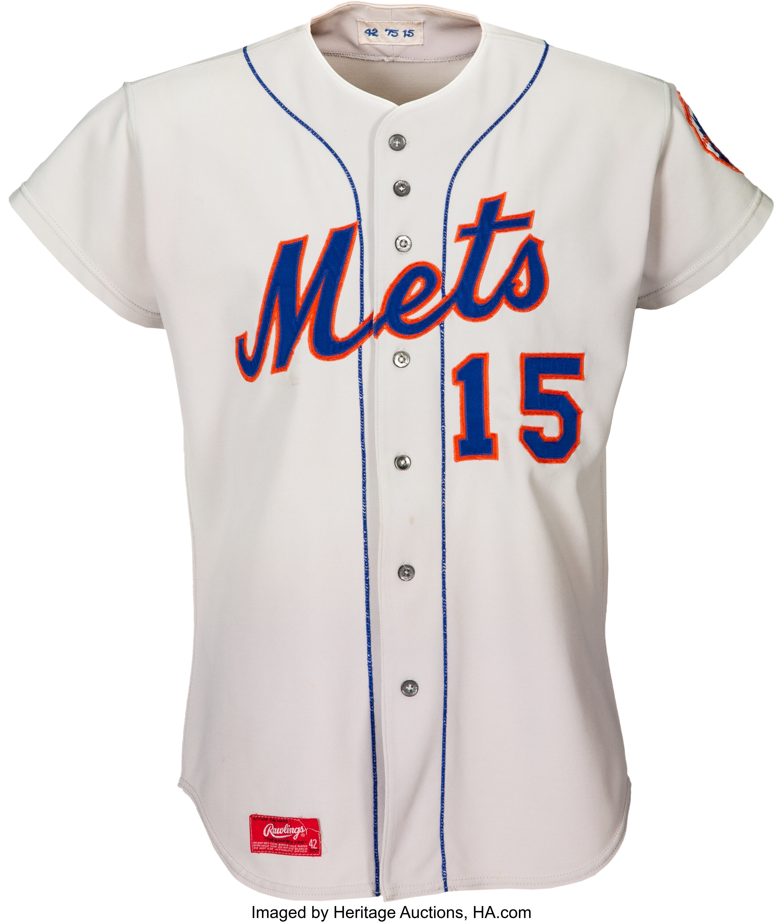 1975 Jerry Grote Game Worn New York Mets Jersey. ... Baseball | Lot ...