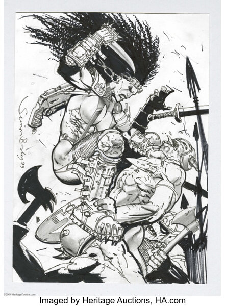 Simon Bisley Heavy Metal F A K K 2 Sketch Original Art 1999 Lot 3082 Heritage Auctions