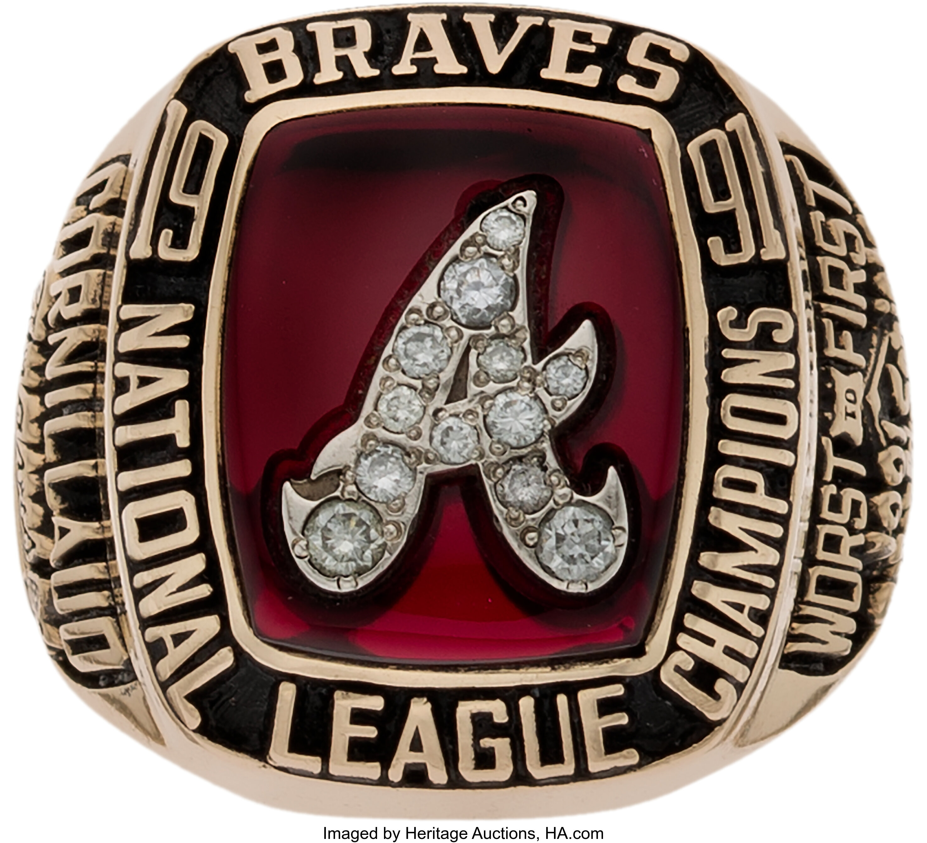 1991 Atlanta Braves National League Championship Ring. Baseball