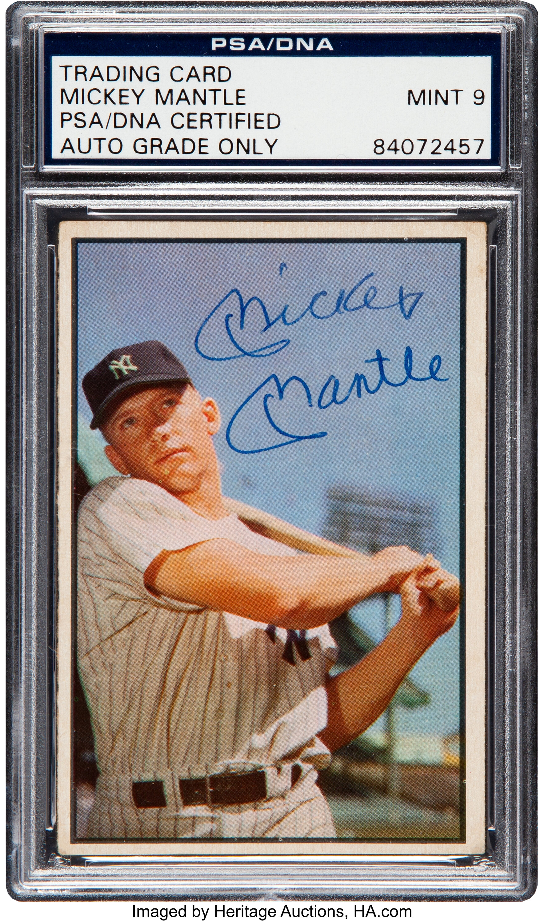 Sold at Auction: Mickey Mantle autographed 1953 Topps Baseball card  (PSA/DNA 9).