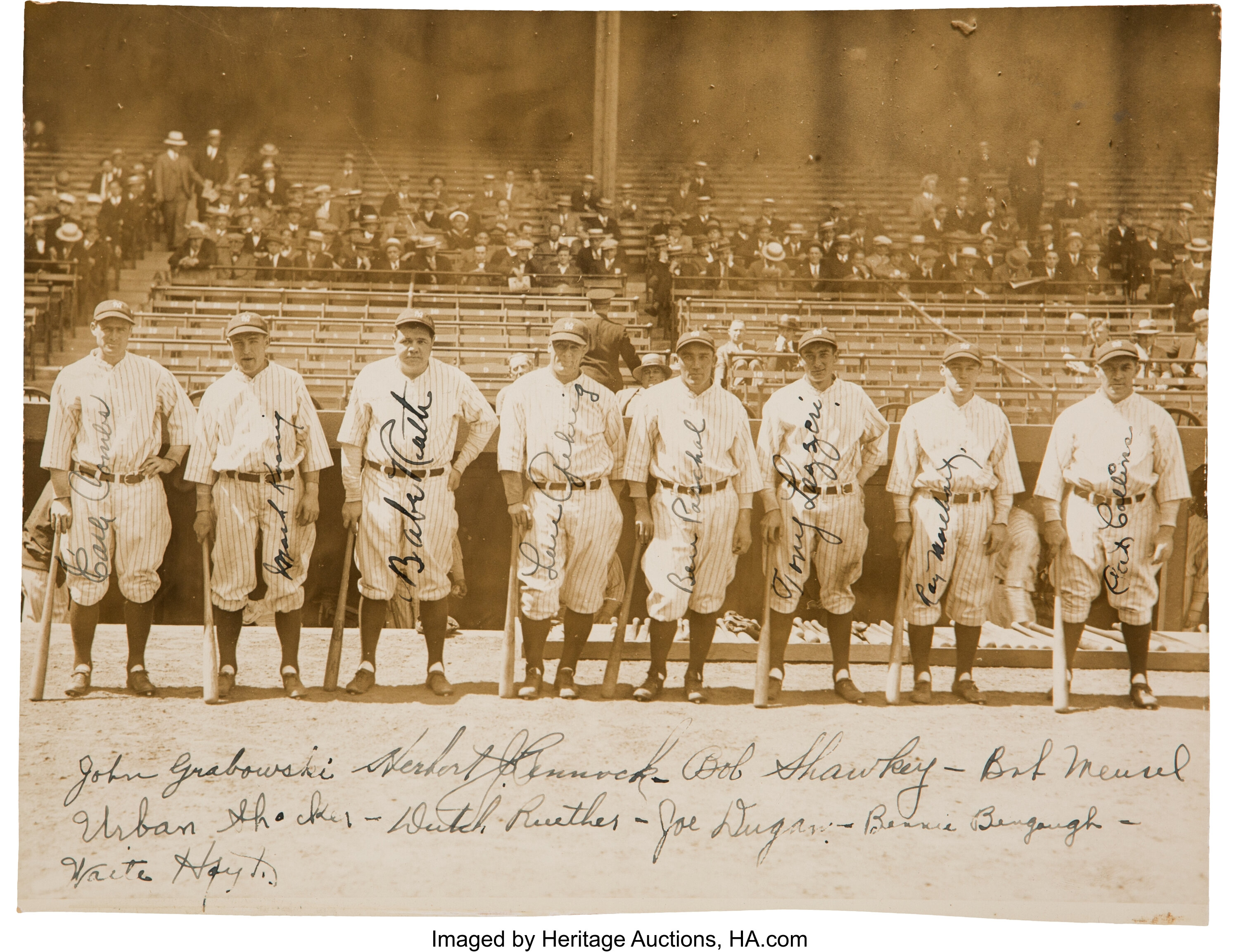 1927 New York Yankees Team Signed Photograph. Baseball