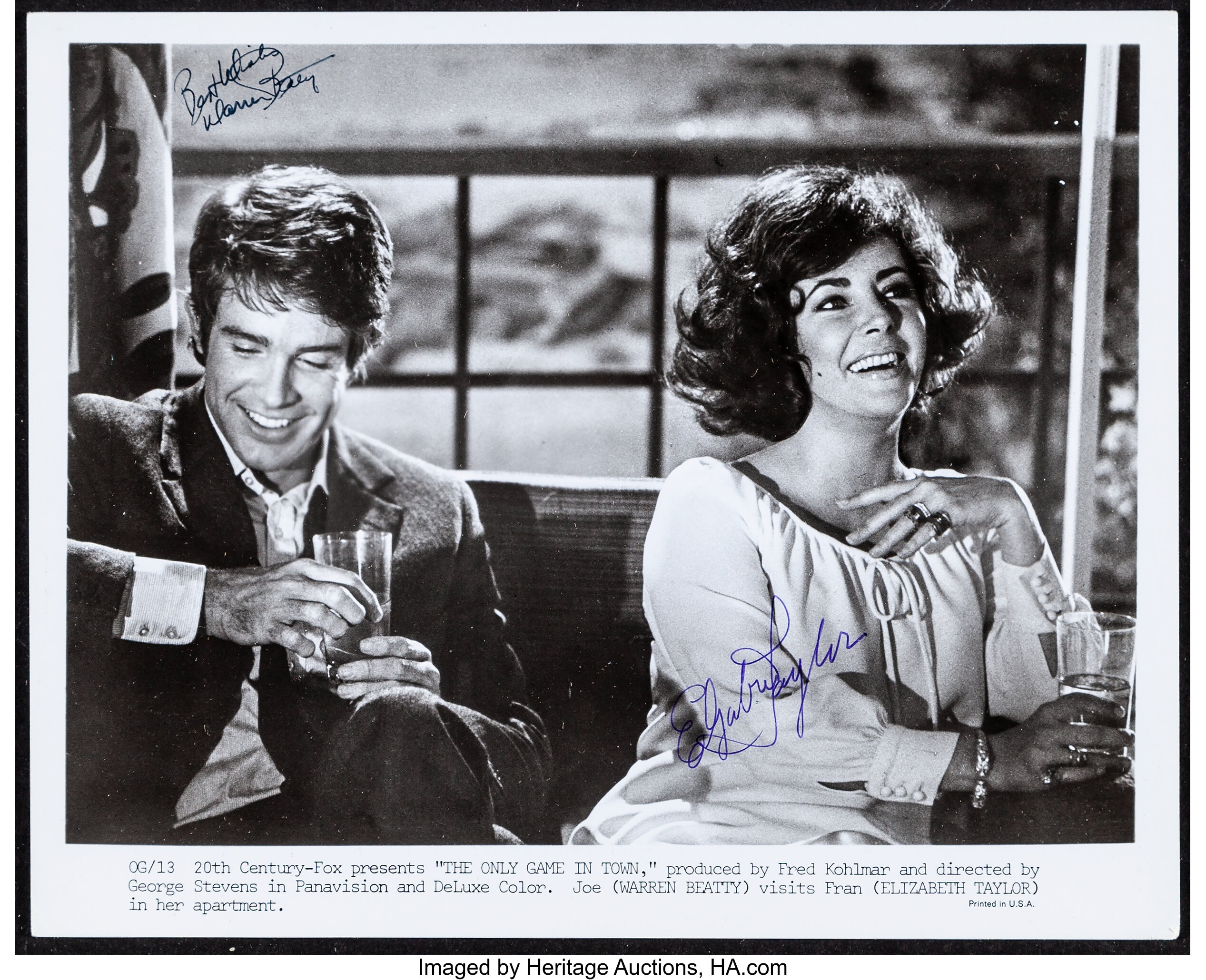 THE ONLY GAME IN TOWN Elizabeth Taylor/Warren Beatty, 1969 Movie