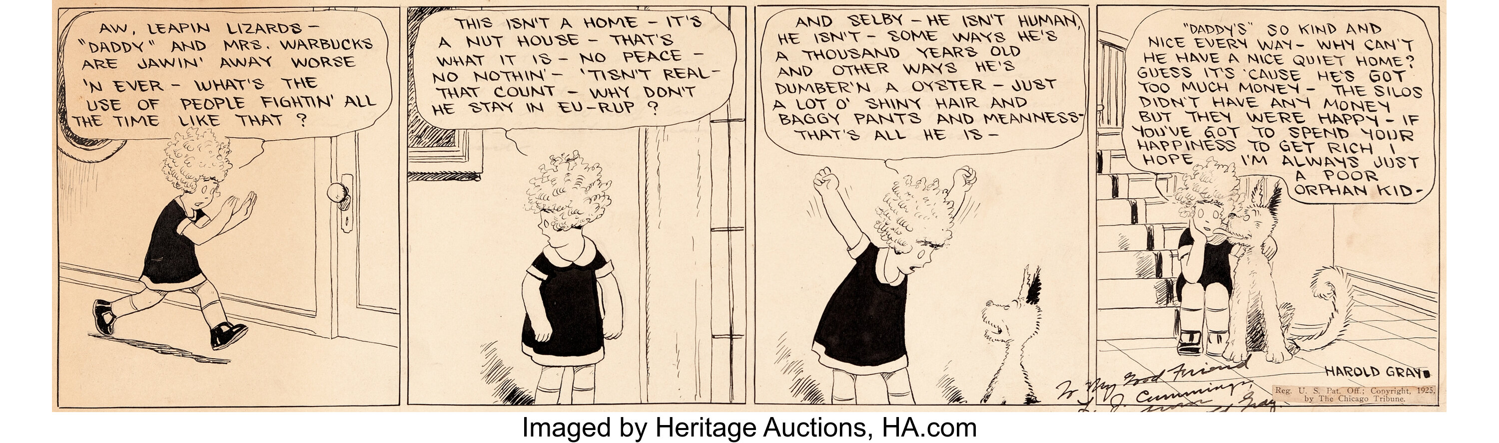 Harold Gray Little Orphan Annie Daily Comic Strip Original Art | Lot #93065  | Heritage Auctions