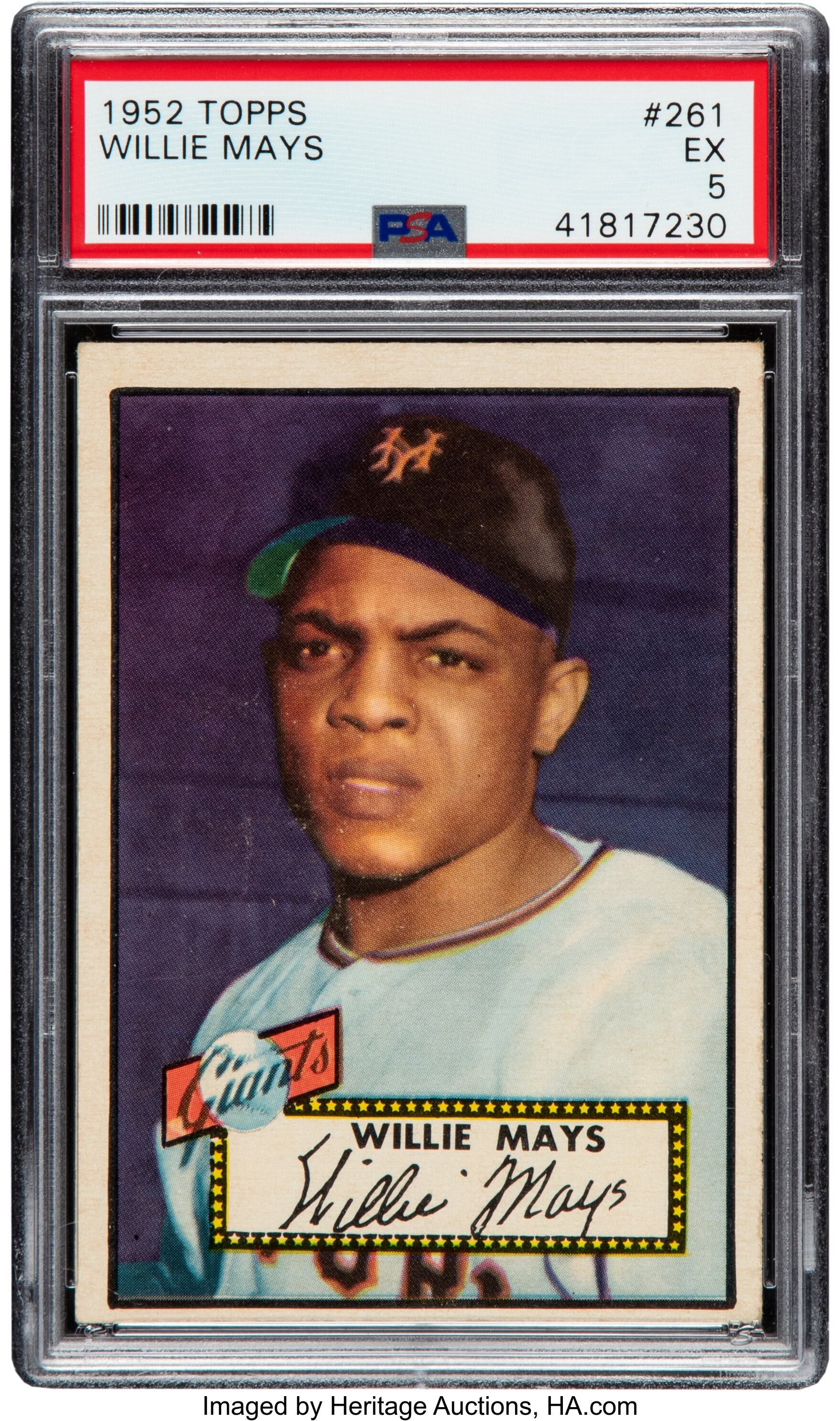 1952 Topps Willie Mays 261 PSA EX 5.... Baseball Cards Singles Lot