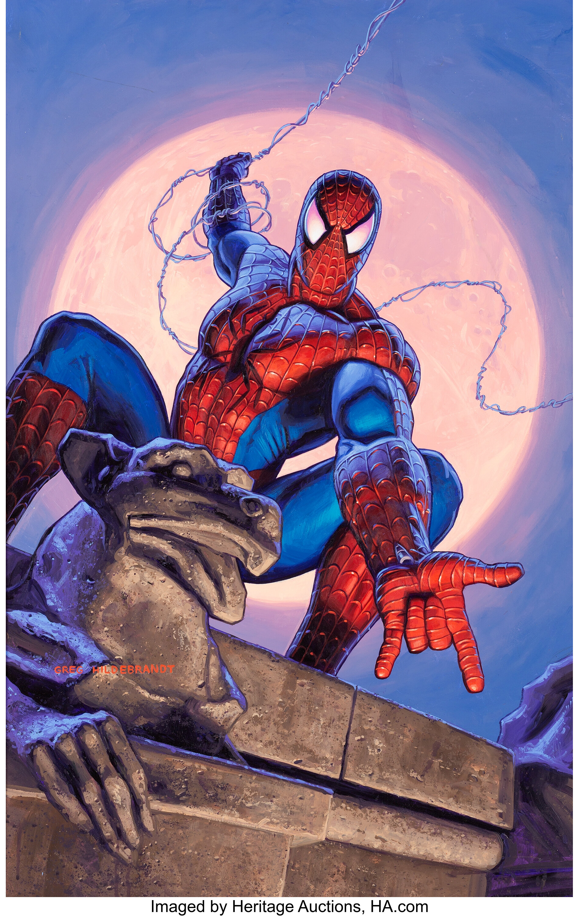 Greg Hildebrandt - Spider-Man Poster Illustration Painting Original | Lot  #93076 | Heritage Auctions