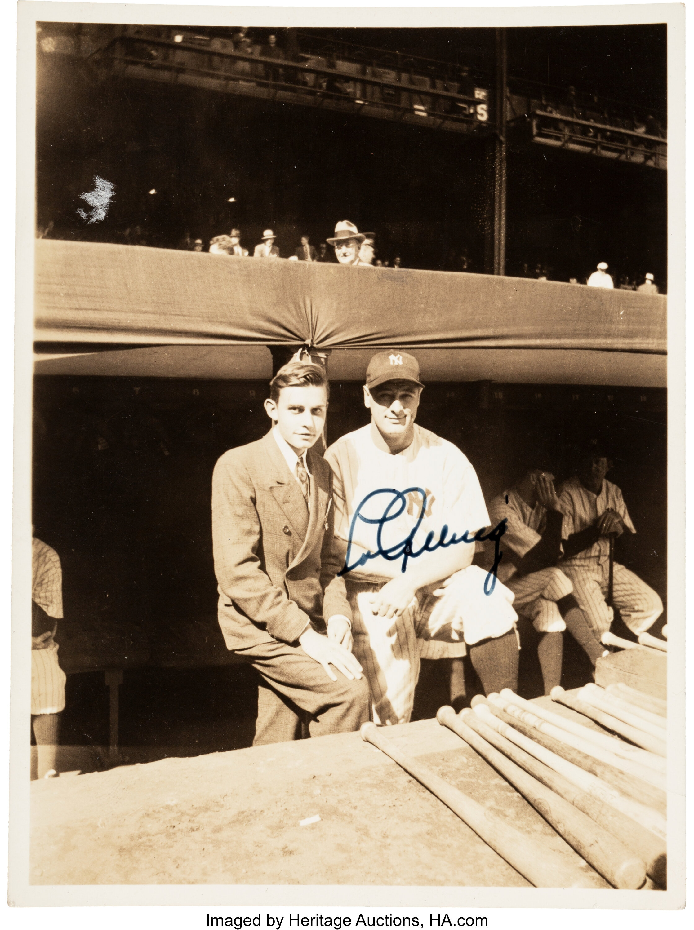 lou gehrig and 1937 WS Yankees signed baseball psa