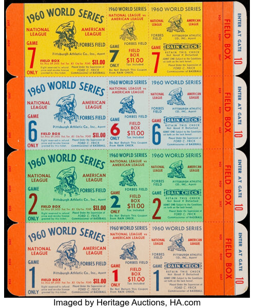 Pittsburgh Pirates World Series Ticket Collection