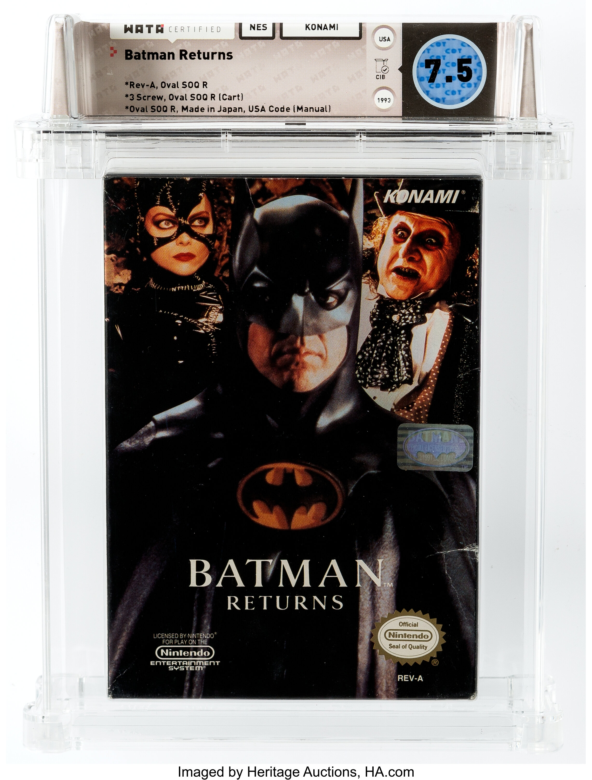 Batman Returns (NES, Konami, 1993 Wata  CIB (Complete in | Lot #14863 |  Heritage Auctions