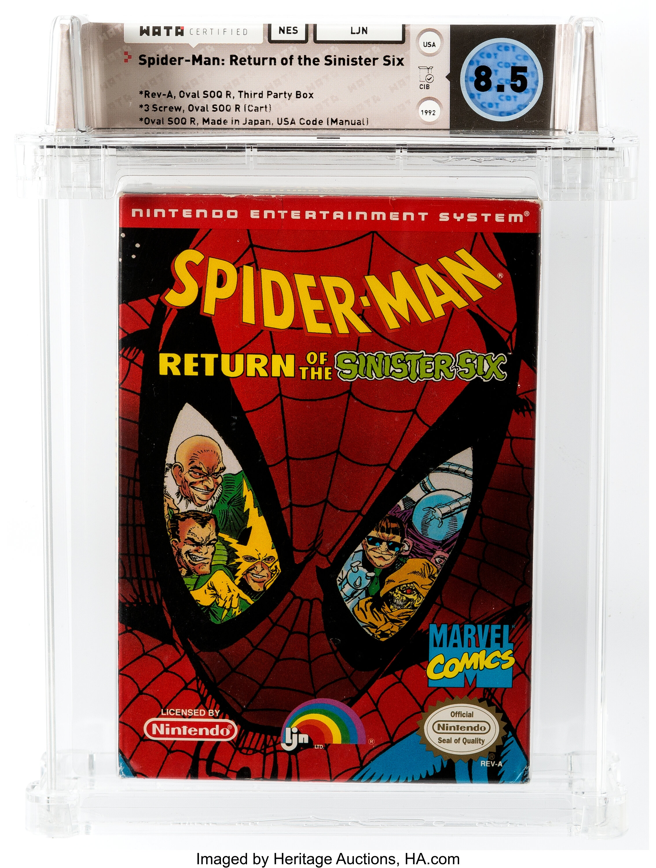 Spider-Man Return of the Sinister Six (NES, LJN, 1992) Wata  CIB | Lot  #14857 | Heritage Auctions