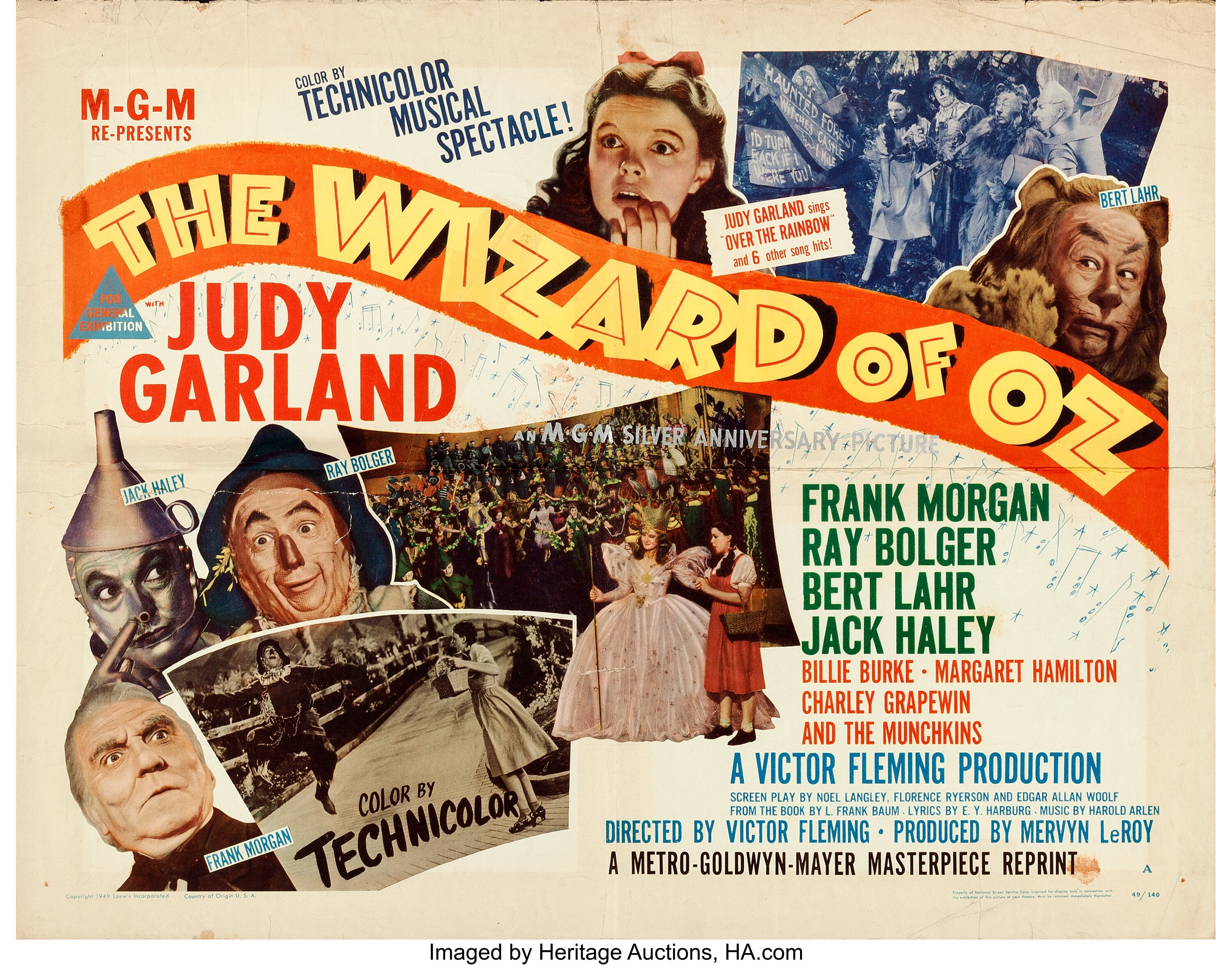 The Wizard of Oz (MGM, R-1949). Folded, Fine. Half Sheet (22