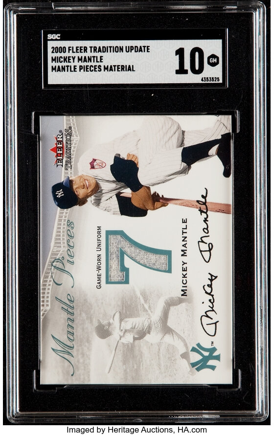 2020 Leaf Mickey Mantle Game Used Jersey & Bat Triple Relics #2/4