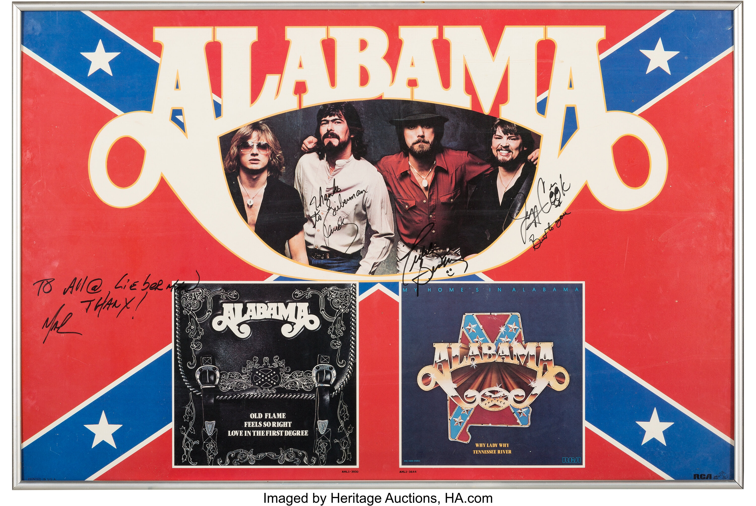 c1979 Autograph Signed The Alabama Band Number Three LP Vinyl