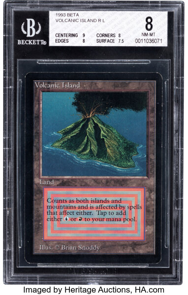 Magic: The Gathering Beta Edition Volcanic Island BGS 8 (Wizards