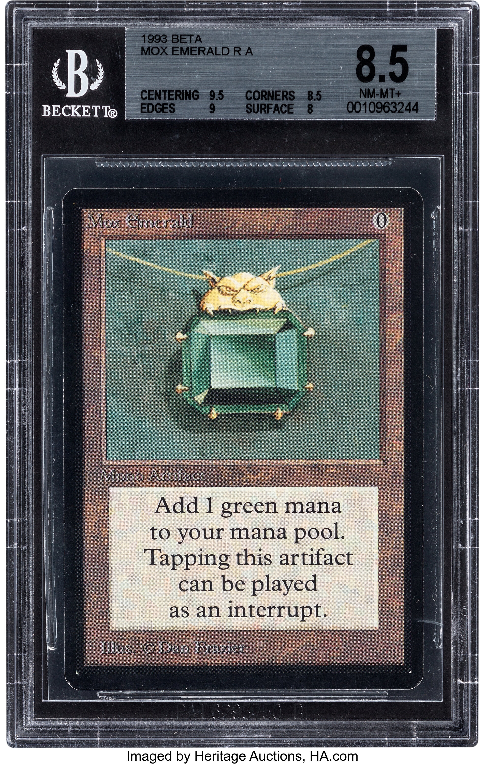 Magic The Gathering Beta Edition Mox Emerald Bgs 8 5 Wizards Of Lot Heritage Auctions