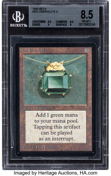 Magic The Gathering Beta Edition Mox Emerald Bgs 8 5 Wizards Of Lot Heritage Auctions