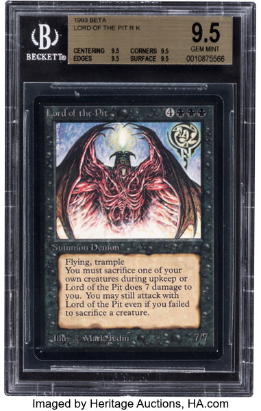 Magic: The Gathering Beta Edition Lord of the Pit BGS 9.5 (Wizards