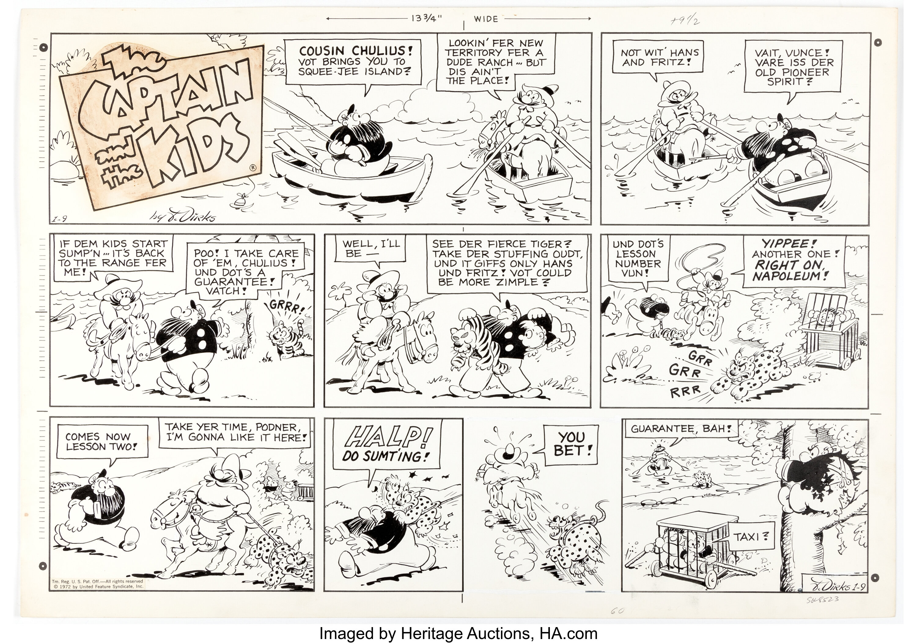 John Dirks The Captain and the Kids Sunday Comic Strip Original Art ...