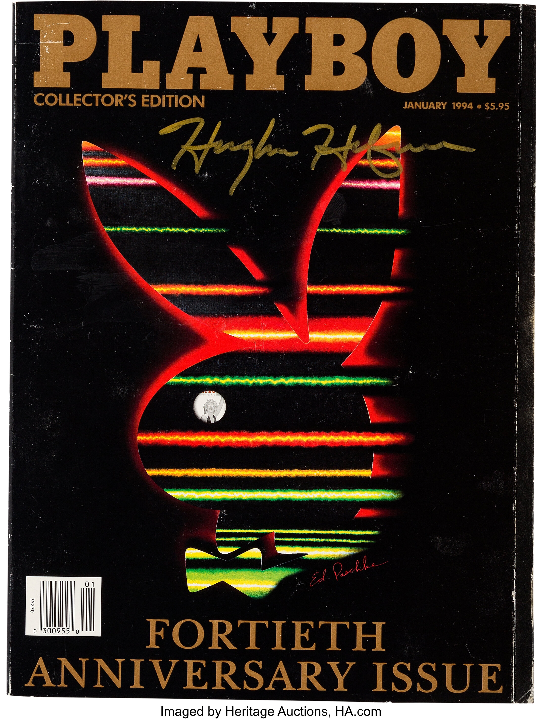 Playboy Magazine Fortieth Anniversary Edition Signed by Hugh Hefner ...