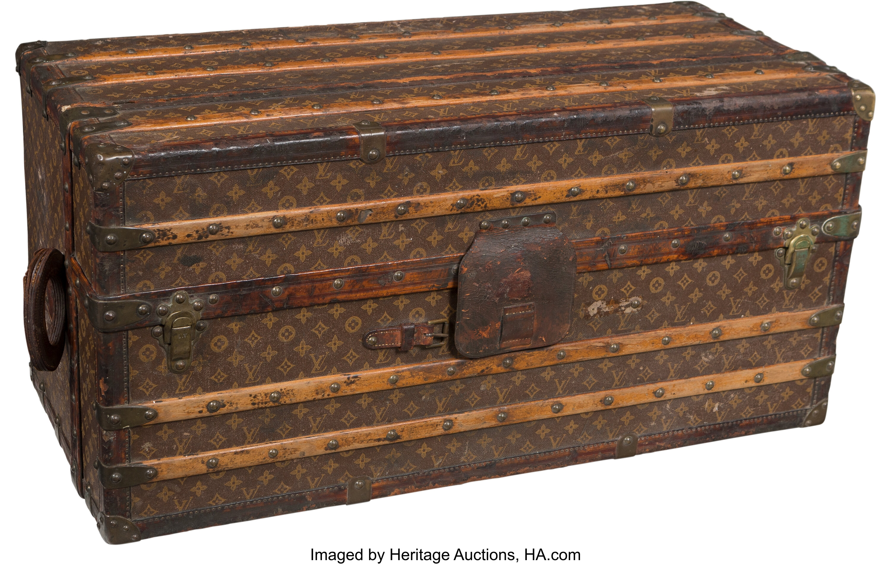 Early 20th c Louis Vuitton Steamer Trunk with Interior Label