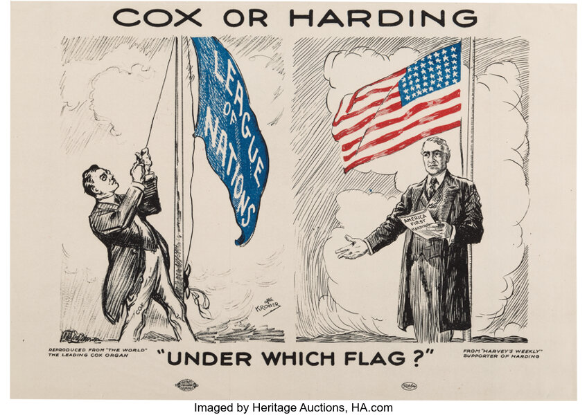 Warren G Harding Vs James M Cox Under Which Flag Poster Lot Heritage Auctions