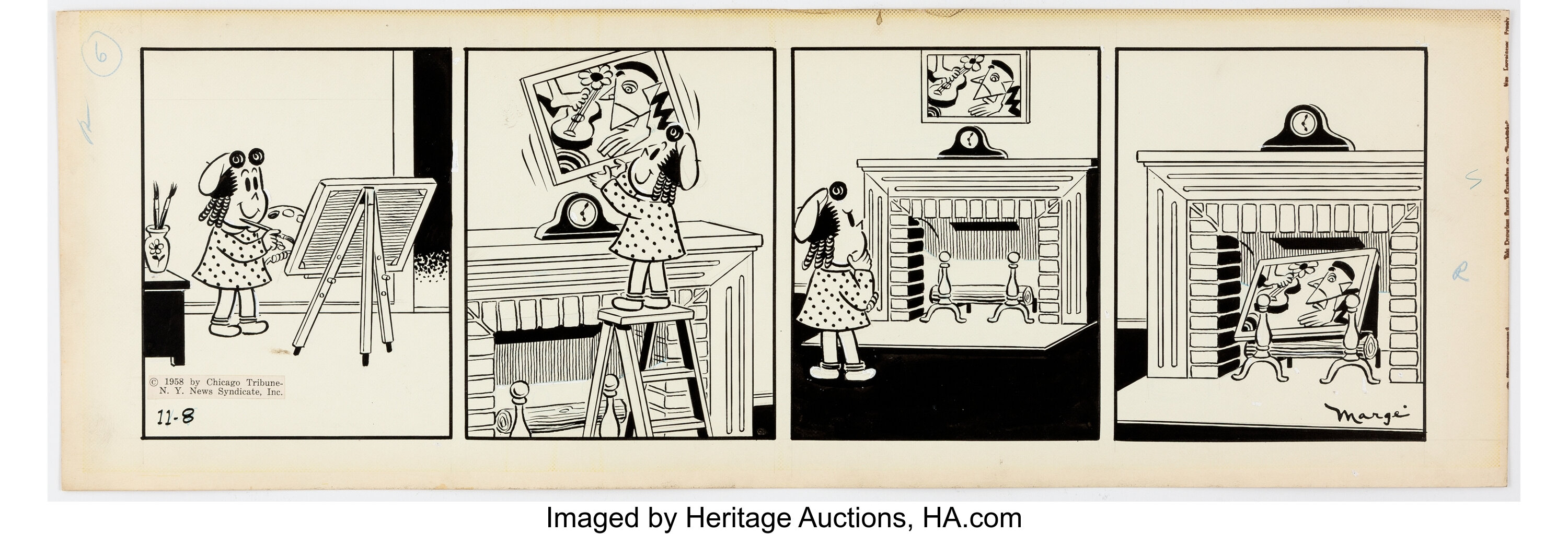 Woody Kimbrell Little Lulu Daily Comic Strip Original Art Dated