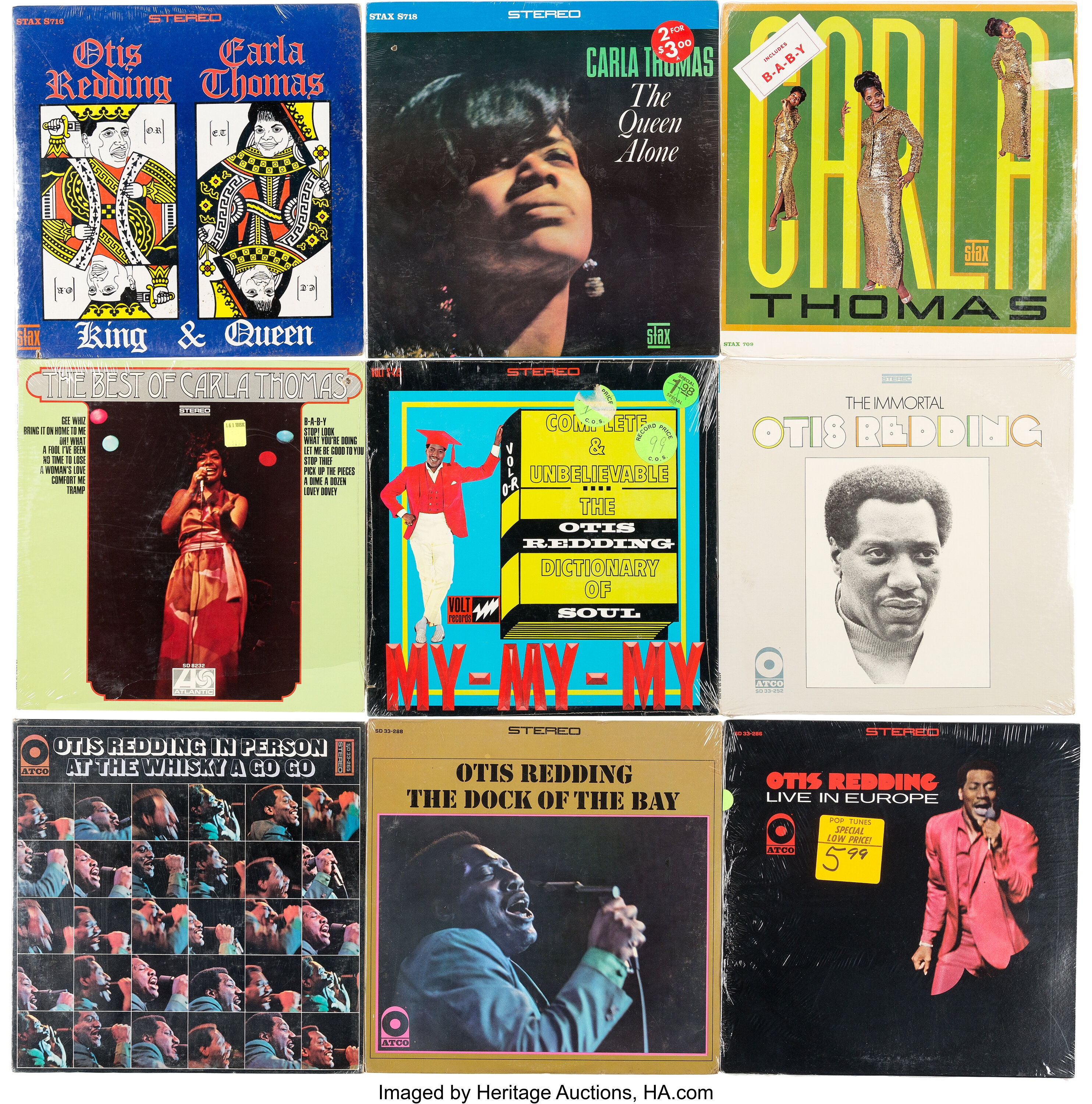 Otis Redding/Carla Thomas - Group 9 Albums (circa 1960s). ... | Lot #89608 | Heritage Auctions