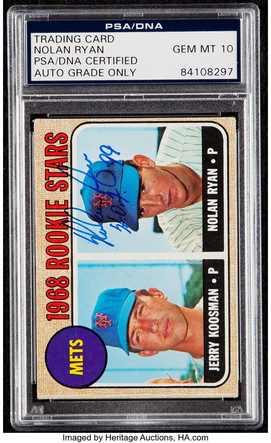  1968 Topps Nolan Ryan & Jerry Koosman Rookie Card :  Collectibles & Fine Art