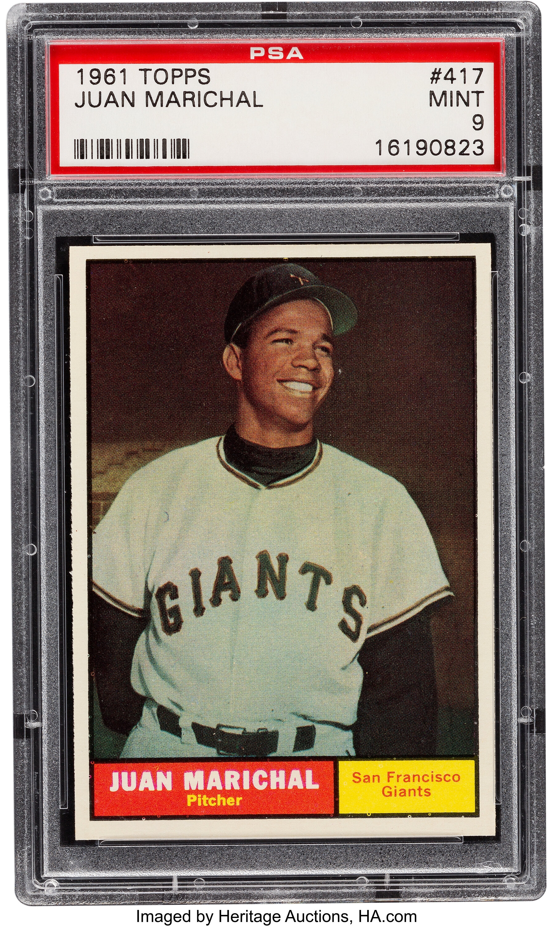 1961 Topps Juan Marichal #417 PSA Mint 9. Baseball Cards Singles, Lot  #52021